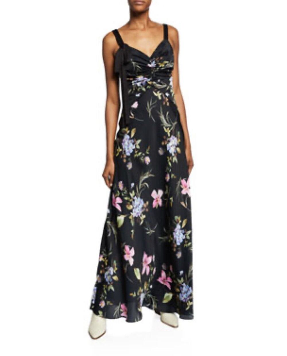 Jill Stuart Black Floral Maxi Dress 6